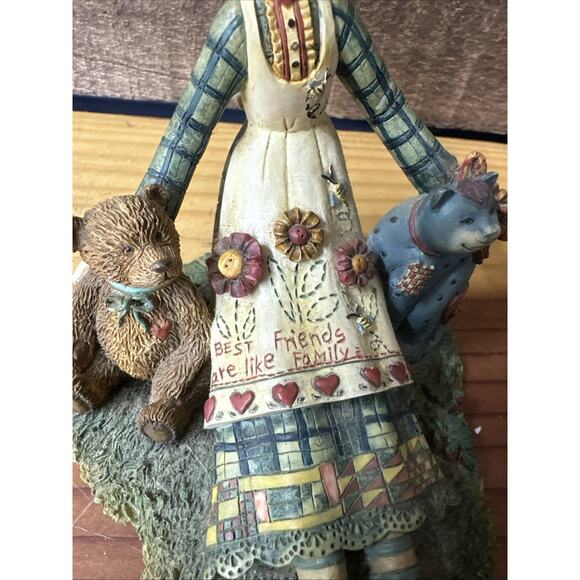 Ellen Stouffer Figurine Gentle Creatures 1st Edition 2000 Vintage Teddy Bear Cat - Picture 2 of 8